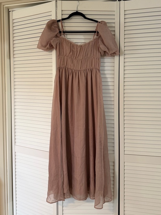 Reformation Dresses & Skirts - Reformation Mayme Dusty Rose Maxi Dress with Puff Sleeves